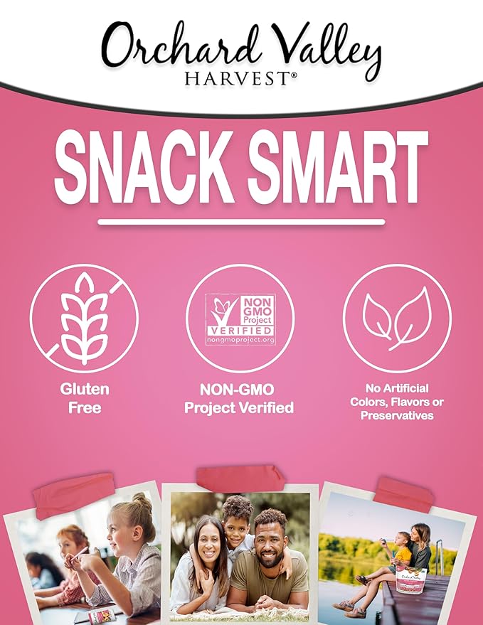 Orchard Valley Harvest Jumbo Cashews, 1 oz Bags (Pack of 15), Whole Roasted Salted Cashews, Gluten Free, No Artificial Colors, Flavors or Preservatives, Non-GMO, Snacks for Adults