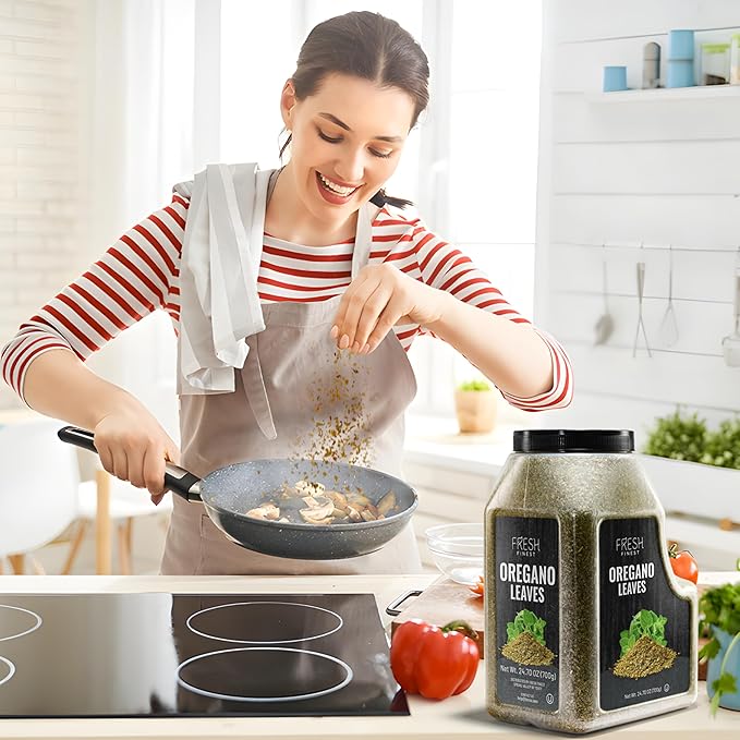 Fresh Finest Oregano Spice 24.70 oz ??Premium Dried Oregano Leaves Bulk, All-Natural, Non-GMO, Gluten-Free, Kosher ??Perfect for Cooking, Seasoning & Garnishing