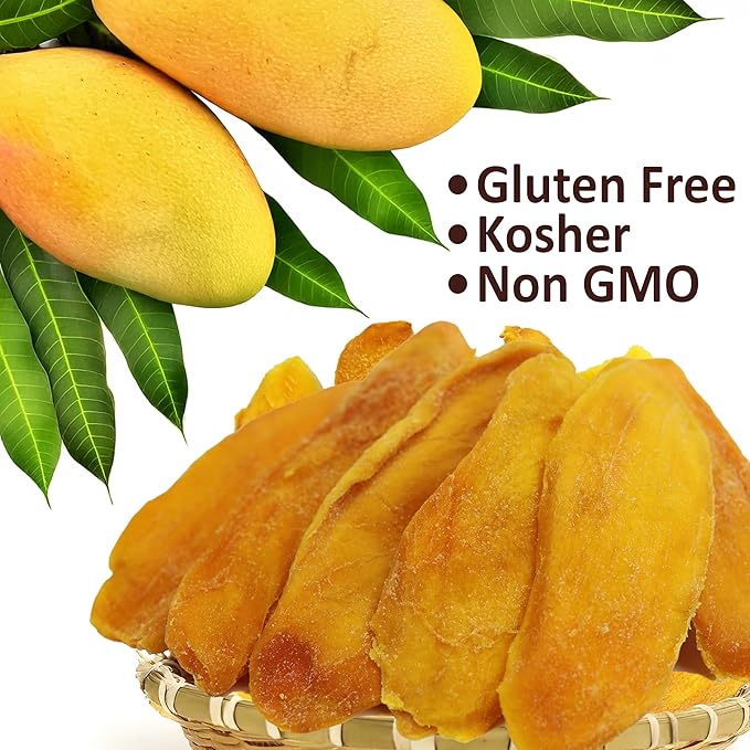 Anna and Sarah Extra Low Sugar Added Dried Mango Slices 16 Oz - Delicious Texture Soft & Juicy - Naturally Ripened Fruits - Gluten Free - Non GMO - Kosher - Natural Source of Vitamin C, 1 Lb