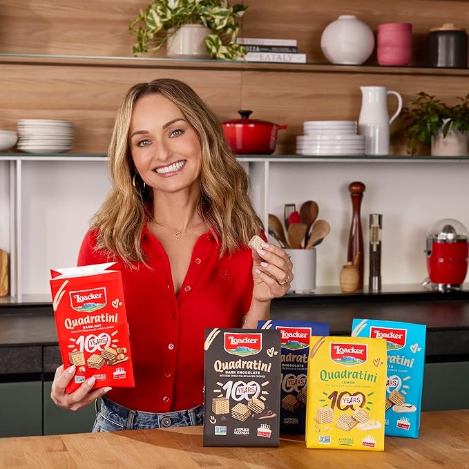 Loacker Quadratini Chocolate Wafer Cookies LARGE - 30% Less Sugar - Premium Crispy Bite Size Wafers - NON-GMO - LARGE Pack of 6