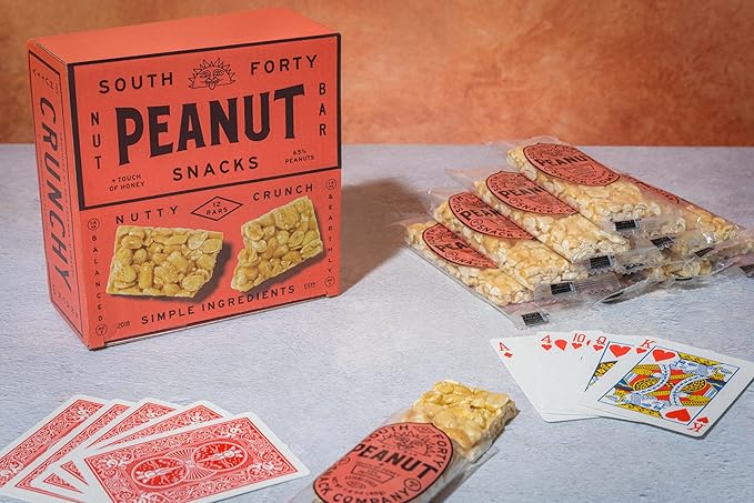 South 40 Snacks Crunchy Peanut Bar, Just 4 Ingredients, Touch of Honey (40g Bar, Pack of 12)
