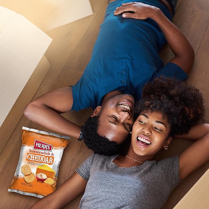Herr???Potato Chips, Horseradish and Cheddar Flavor, Gluten Free Snacks, 6oz Bag (6 Count)