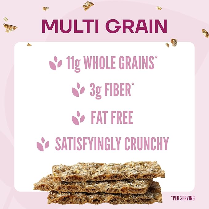Wasa Multi Grain Crispbread, 9.7 oz (Pack of 12), Multigrain Crackers, Non-GMO Ingredients, Fat Free