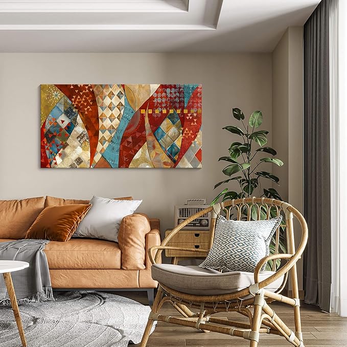 YDYSUNE Extra Large Wall Art Vintage Red and Orange Picture Painting Artwork Abstract for Living Room Bedroom Dinning Room Home Office Wall Decor 20X40IN