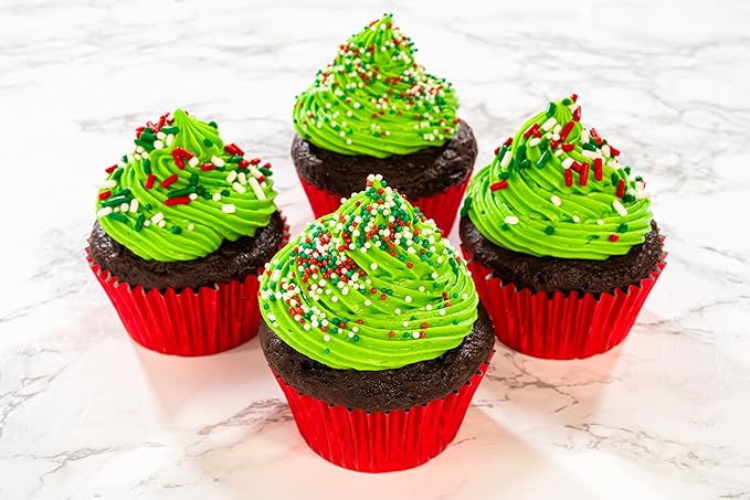 Bakerpan Christmas Nonpareils Sprinkles - 7 Ounces Christmas Sprinkles for Cake Decorating - Edible Nonpareils for Cupcakes, Ice Cream, Cake Decorations (Made in USA)