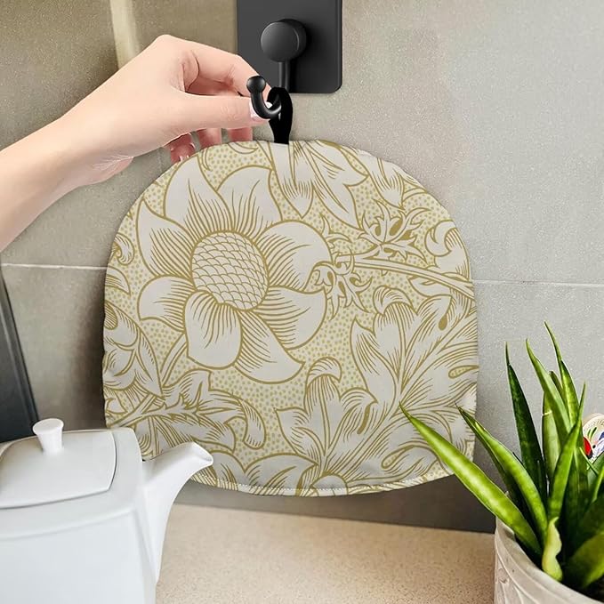 William Morris Pattern Tea Cozy for Teapot Dome Teapot Cover Customized Teapot Covers with Handle Dust Cover Kitchen Kettle Dust Cover Can Hung and Folded Decorative Kitchen竊늋hite竊?"<div>
