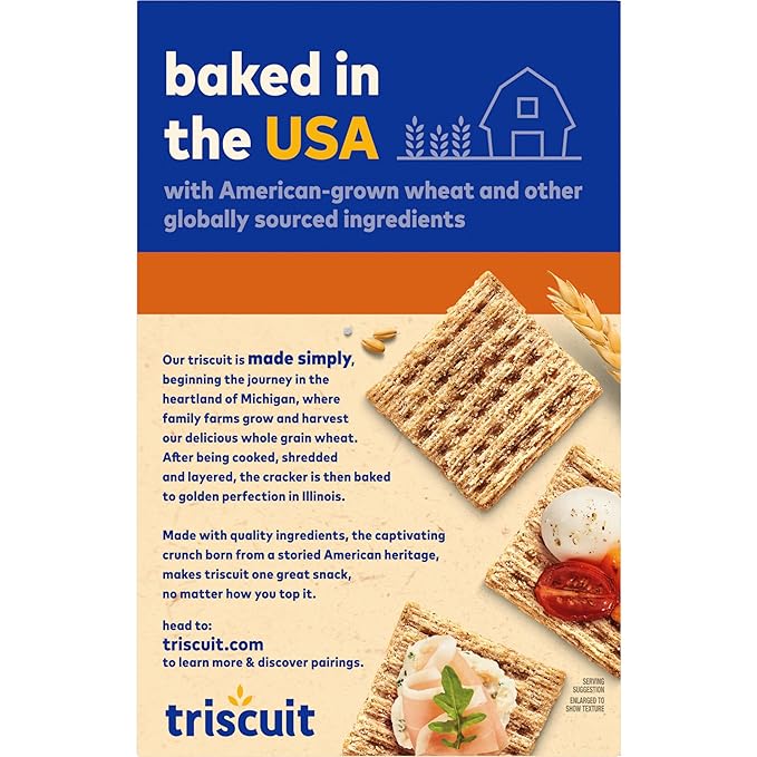 Triscuit Four Cheese & Herb Whole Grain Wheat Crackers, Lunch Snacks, Bulk Snack Crackers, 6 - 8.5 oz Boxes