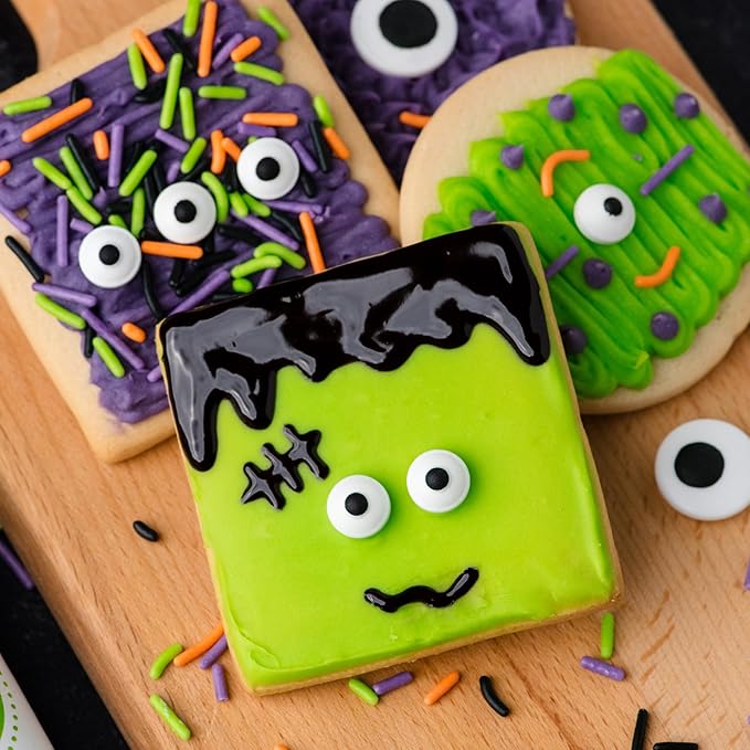 Sweets Indeed Monster Cookie Decorating Kit ??14.59 oz Halloween Cookie Kit with 8 Cookies, 2 Frosting Tubes, 1 Icing Tube, Sprinkles & Candy Eyeballs ??DIY Halloween Decorating Set for Kids & Families