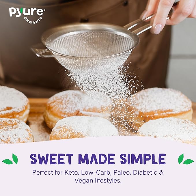 Pyure Organic Stevia Blend Granulated Sugar Substitute with Zero Calories & Carbs Keto, Diabetic & Vegan Friendly Sugary Taste Alternative USDA Organic, Non-GMO Good For Baking 12oz