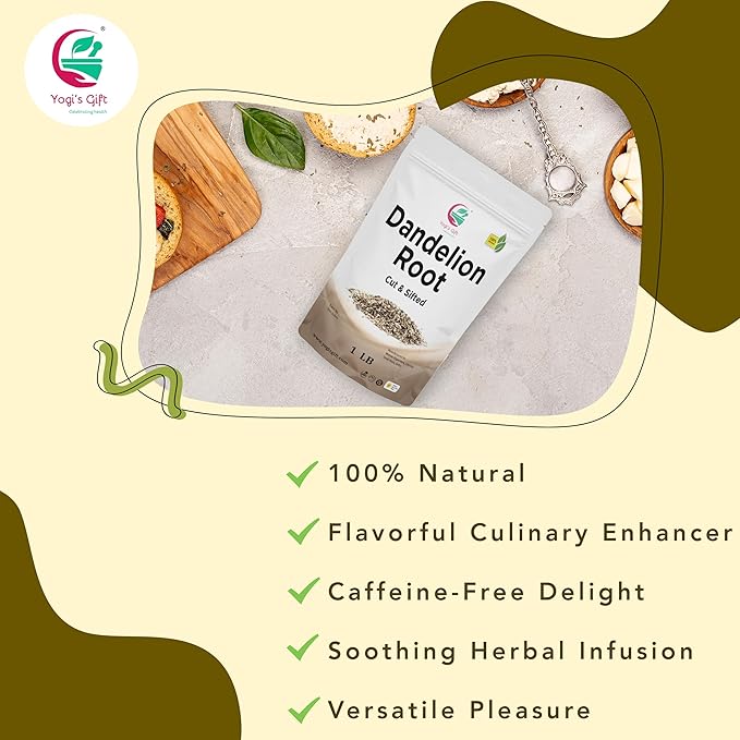 Dandelion Root 1 LB | Cut and Sifted Loose Root | by Yogi's Giftยฎ