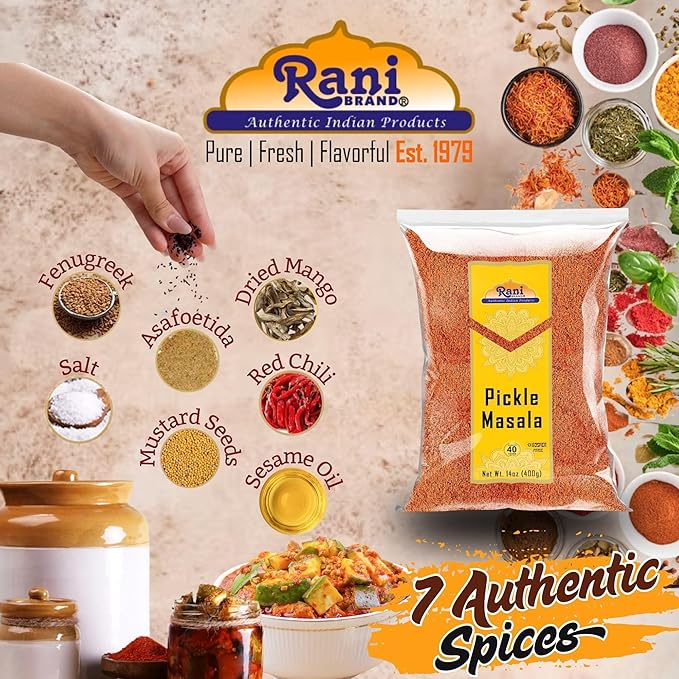 Rani Pickle (Achar) Masala Indian Spice Blend 14oz (400g) ~ All Natural | Vegan | Gluten Friendly | NON-GMO | No colors | Indian Origin