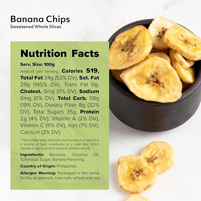 NUTS U.S. - Banana Chips | Dried and Sweetened | All Natural | Vegetarian |Non GMO and Gluten Free | Packed in a Resealable Bag!!! (3 LBS)