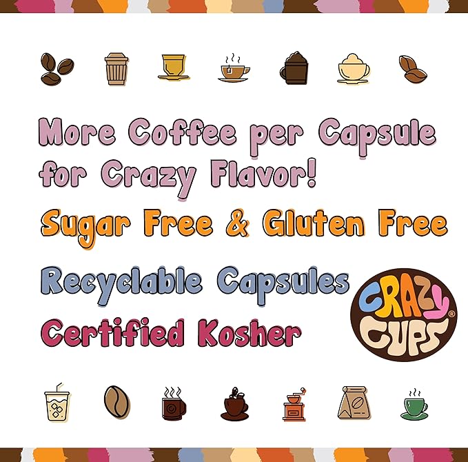 Crazy Cups Flavored Coffee in Single Serve Coffee Pods - Flavor Coffee Variety Pack Chocolate 40 Count