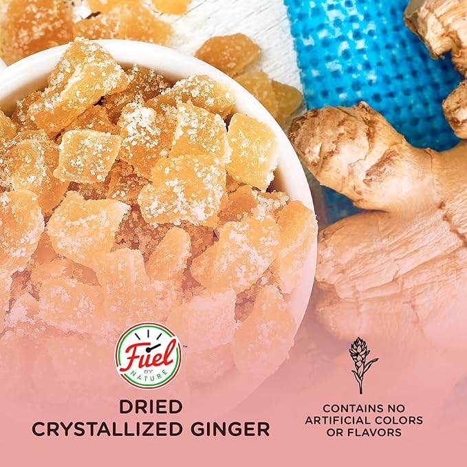 Fuel by Nature Dried & Crystallized Ginger Healthy Snack, High Energy Treats for Snacking, Bulk Dried Candied Ginger, 3 lb
