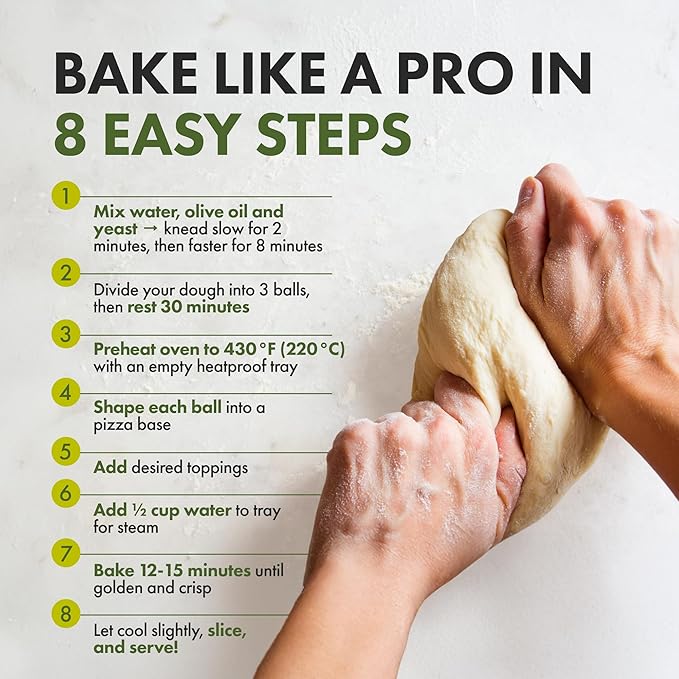 Let???Bake Bread Organic Pizza Crust Baking Mix - Crispy & Chewy Artisan Crust - USDA Organic, Non-GMO, No Additives, Easy Home Baking, Pizzeria-Quality Dough at Home - 17.64 oz (1 Pack)