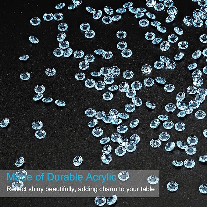 PATIKIL 4000 Pcs Wedding Table Scatter Confetti Crystals 6mm Acrylic Diamonds Vase Fillers Gems for Table Centerpiece Decorations Party Vase Beads, Light Blue