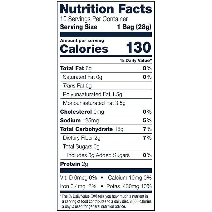 Cape Cod Potato Chips, Less Fat Original Kettle Chips, 1 Oz Snack Bags, 10 Ct