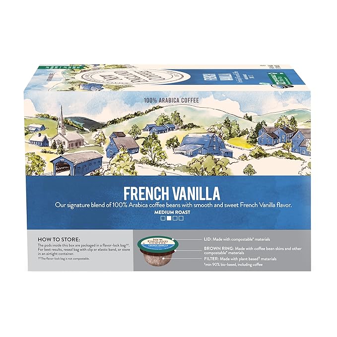 New England Coffee French Vanilla Medium Roast Single Serve Pods, 12ct Box (Pack of 6)