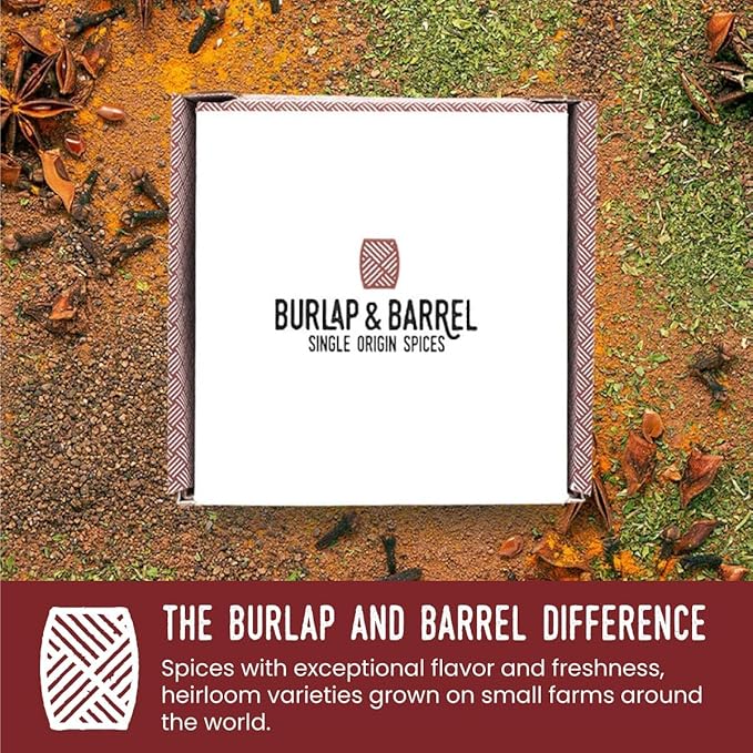 Burlap & Barrel 9-Pack Spice Gift Set ??9 Full-Size Jars of Favorite Spices for the Curious Cook ??Includes Cinnamon, Garlic, Lime & More Seasonings - As Seen On Shark Tank