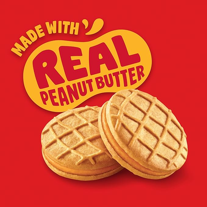 NUTTER BUTTER Peanut Butter Sandwich Cookies, King Size, 10-3.5 oz Snack Packs