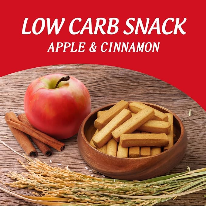 Biscotti Low Carb Almond Cookies Snacks 5 oz (142 g), Apple & Cinnamon, No Gluten (1 bag)