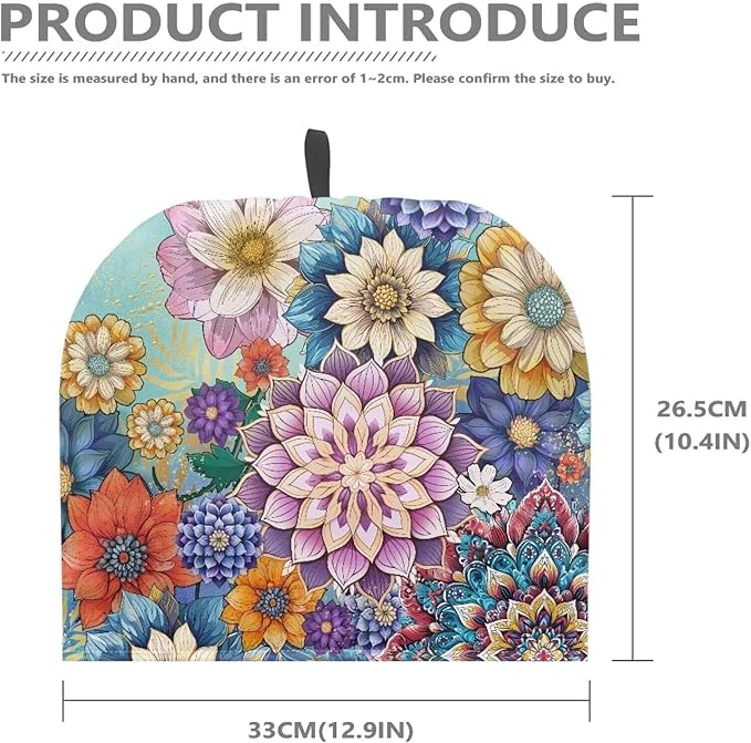 Mandala Flower Tea Cozy Keep Warm Teapot Insulation Cover Bohemia Tea Cosy for Teapot Boho Home Kitchen Decorative