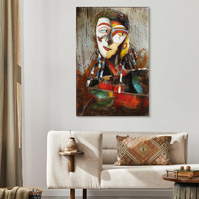 Empire Art Direct Homme I Mixed Media Iron Hand Painted Dimensional Wall Art, 60" x 40" x 3.2", Ready to Hang