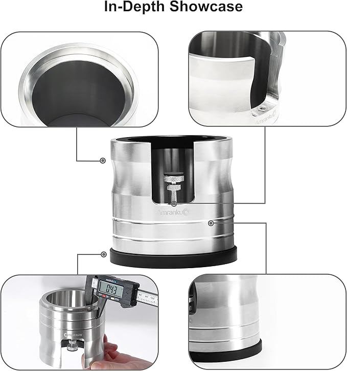Portafilter Holder Crafted from Solid 304 Stainless Steel | Espresso Tamping Station with Stable and Efficient Puck Preparation | Non-Slip Base | Ideal for 54mm Espresso Machines Portafilter