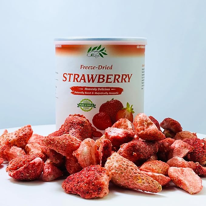 CHAVI Freeze-Dried Strawberry - Pack of 2 x 2 oz - Healthy 1 Ingredient Superfood - No Added Sugars or Preservatives - Non-GMO, Vegan, Gluten-Free | Long Shelf Life | 2 Cans