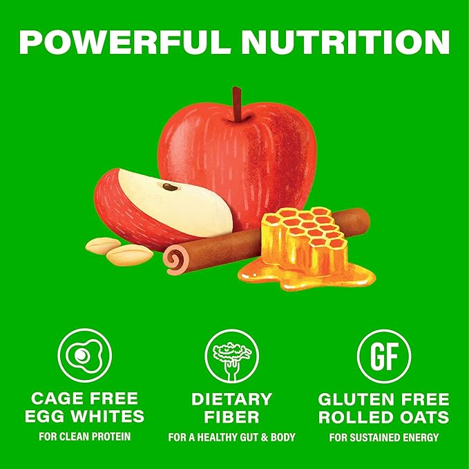 Over Easy Soft and Chewy Granola Breakfast Bars - Granola and Protein Bars - Energy Snack Bars - Clean, Gluten Free, Dairy Free, Soy Free and Kosher (Apple Cinnamon, 12 Count)