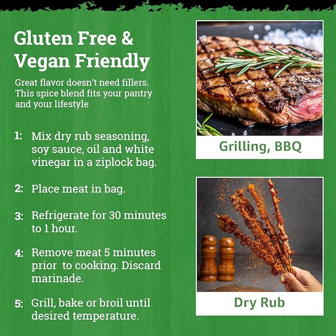 Dimply's Jamaican Jerk Seasoning Mix – Dry Rub and Marinade for Chicken, Meat, Vegetables, Tofu – Bold Caribbean Spice Blend – Vegan, Gluten Free, No MSG, No Preservatives – 6 oz Bag, 12 Pack