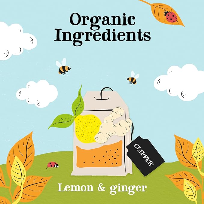 Clipper Tea Lemon & Ginger Teabags ??Caffeine Free, USDA Organic, Great Hot or Iced ??Aromatic, Natural, Fair & Delicious ??200 Tea Bags