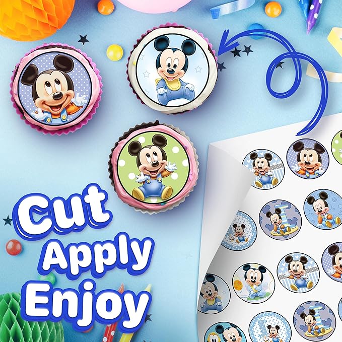 30 x Edible Cupcake Toppers ??Baby Mouse Inspired Collection of Edible Cake Decorations | Uncut Edible on Icing Sheet