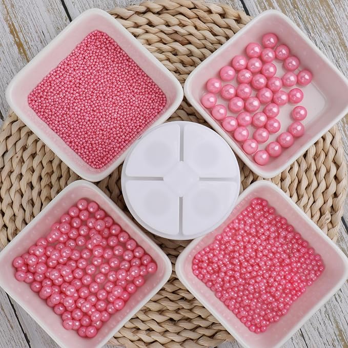 Sprinkles for Cake Decorating, Pink Pearl Sprinkles Mix for Valentine's Cake Cupcake Cookie Baking Ice Cream Toppings