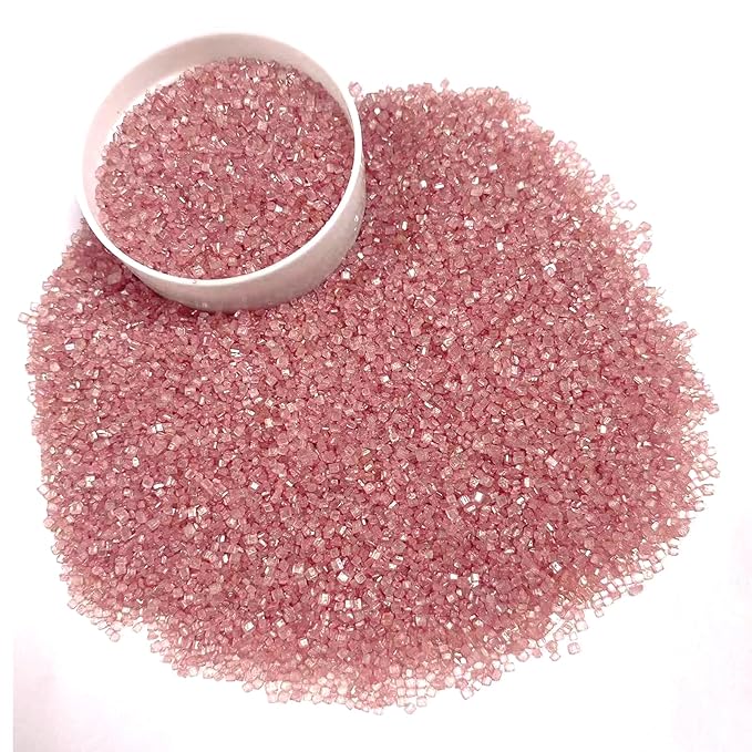 Sentovac Rose Gold Sanding Sugar for Baking Edible Sparkling Sugar Sprinkles Coarse Sugar Crystals for Baking Topping Cake Cookie Cupcake Topper Ice Cream Decoration Supplies 3.2 OZ