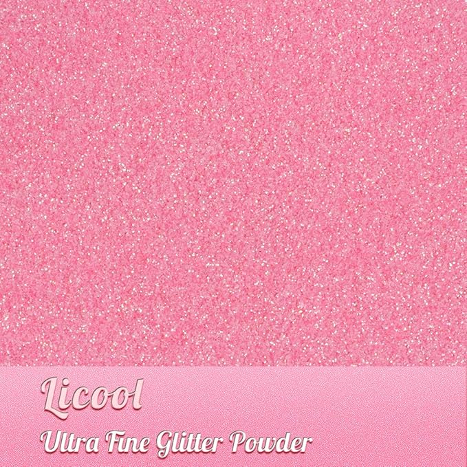 Holographic Fine Glitter, 100g/3.5oz Extra Fine Glitters Powder Packs for Resin, Craft Glitter for Tumblers Candle Slime Making, Festival Body Face Eyeshadow Nail Glitter (Light Pink)