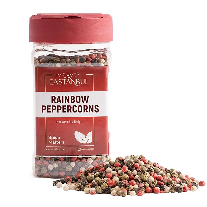 Salt and Pepper for Grinder Refill, Rainbow Peppercorns Whole 4.9oz + Pink Himalayan Salt 12.3oz, Rainbow Peppercorns for Grinder Refill, Natural Himalayan Pink, Spice Buddies Series