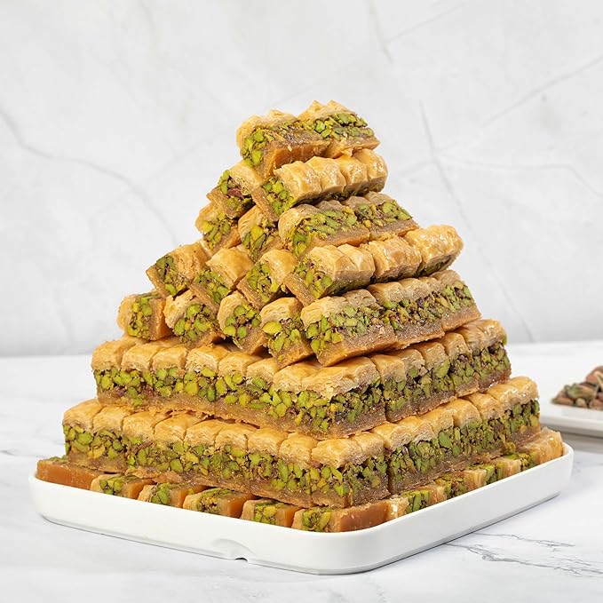 Snacklava Pistachio Baklava Bites - 20 Pack (3 Pieces per Pack) - No Artificial Ingredients, Colors or Preservatives (20, Pistachio)