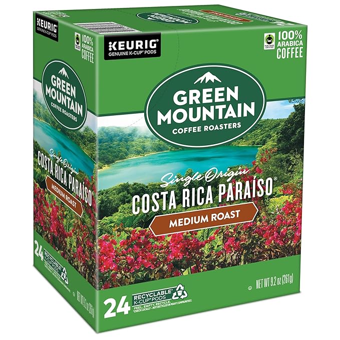 Green Mountain Coffee Roasters Costa Rica Paraiso Single-Serve K-Cup Pods, Medium Roast Coffee, 96 Count
