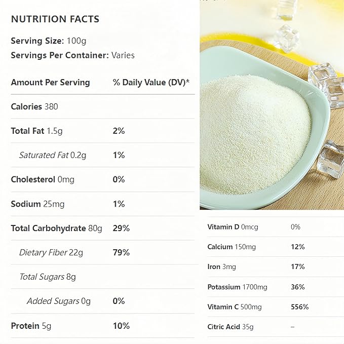Pure Freeze-Dried Lemon Powder 3.5oz (100g) – 100% No Sugar, | Tart & Zesty for Drinks, Smoothies, Baking & Cooking, Filler-Free Citrus Powder