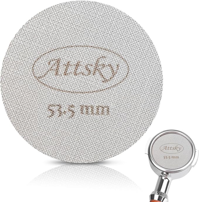 53.5mm Espresso Puck Screen, Espresso Filter for 54mm Portafilter Filter Basket, Reusable Espresso Screen with 1.7mm Thickness 150?œm 316 Stainless Steel