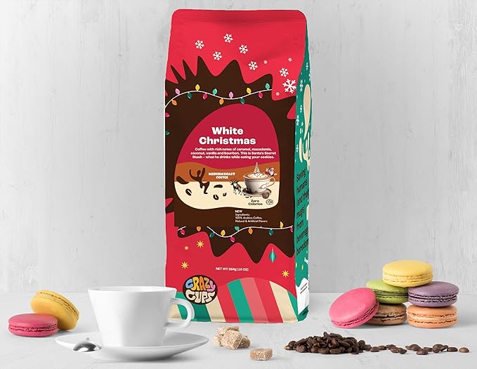 Crazy Cups Flavored Ground Christmas Coffee, White Christmas Coffee in 10 oz Bag, For Brewing Flavored Hot or Iced, (Pack of 1)