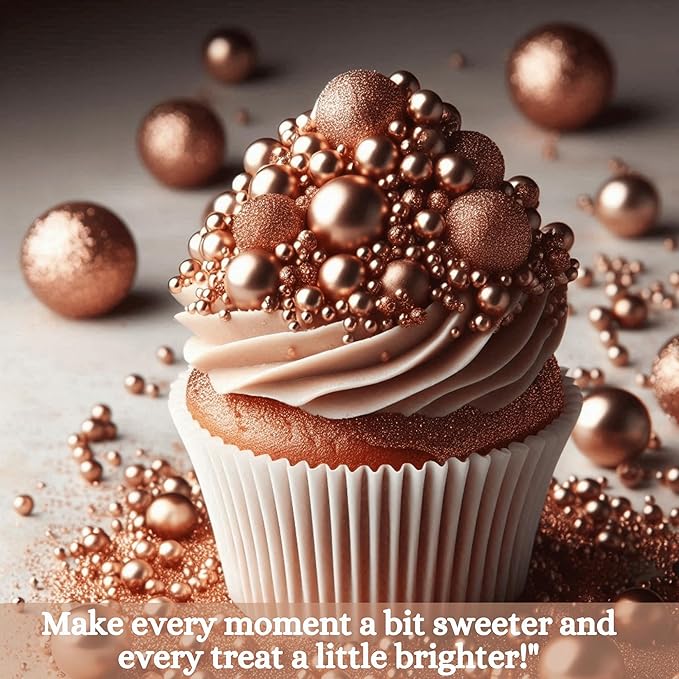 Confect Bronze Sprinkles ??Edible Sprinkles for Cake, Cupcake, Cookie & Dessert Decoration | Vegan, Gluten-Free, Soy-Free, Dairy-Free, Palm Oil-Free- 4.2 Oz