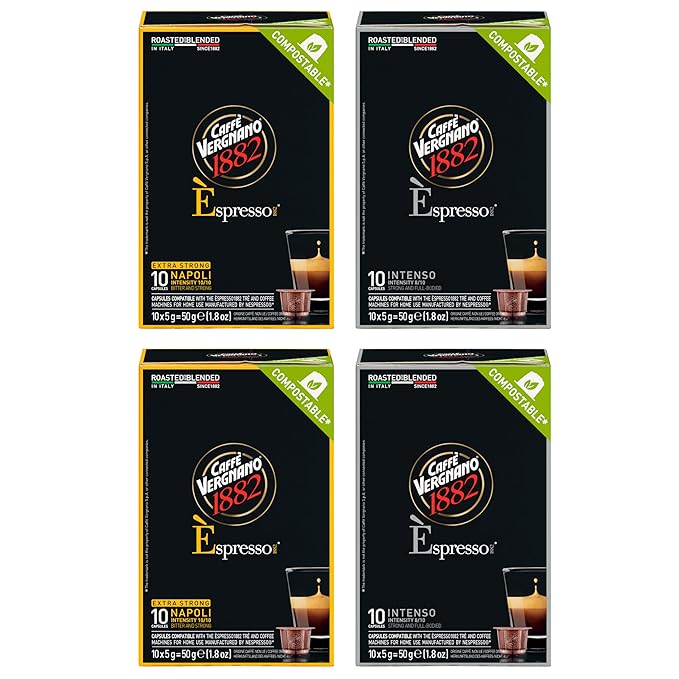 Caffe Vergnano 1882 Napoli & Intenso 10 Capsules Strong 4 Pack