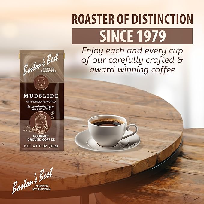 Boston???Best - Mud Slide Flavored Delicious Gourmet Coffee, Premium Ground Coffee, 11 oz. / 311g Bag