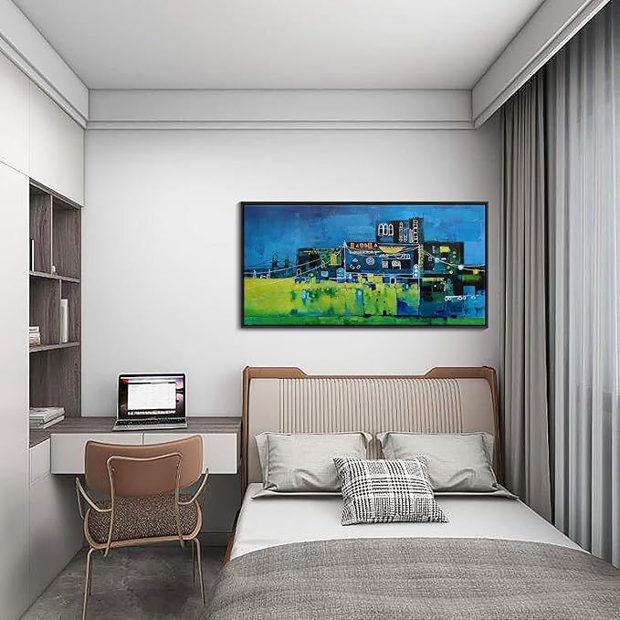 YDYSUNE Modern Abstract Wall Art for Living Room, Office & Bedroom Navy Blue City Wall Art Cityscape & Paintings for Bedroom Wall Art Pictures Wall Decor Artwork for Walls 20횞40IN