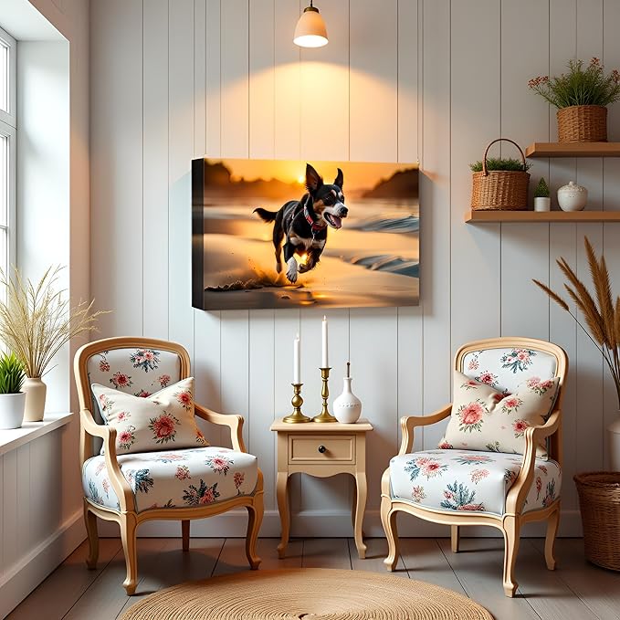 Hoopwarte Custom Canvas Prints with Your Photo, Pictures on Canvas Transform Photos into Stunning Framed Wall Art-Personalized Prints Pictures Wall Art Decor(24L?쐘16W 60x40cm)