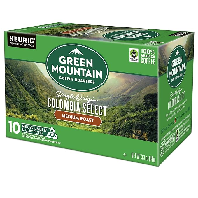 Green Mountain Coffee Roasters Colombia Select, Keurig Single Serve K-Cup Pods, Medium Roast Coffee, 60 Count, (6 Packs of 10)