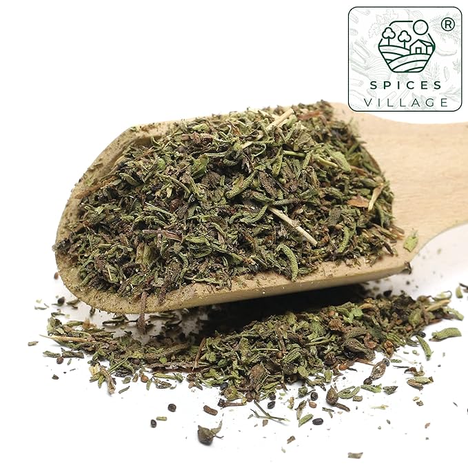 SPICES VILLAGE Summer Savory Spice, Natural Dried Summer Savory Leaves for Cooking and Herbal Tea, 2 oz, Pure Mediterranean Seasoning, Kosher, Gluten Free, Vegan, Non GMO, Resealable Bulk Bag