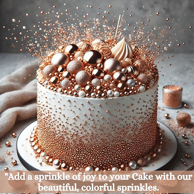 Confect Bronze Sprinkles ??Edible Sprinkles for Cake, Cupcake, Cookie & Dessert Decoration | Vegan, Gluten-Free, Soy-Free, Dairy-Free, Palm Oil-Free- 4.2 Oz